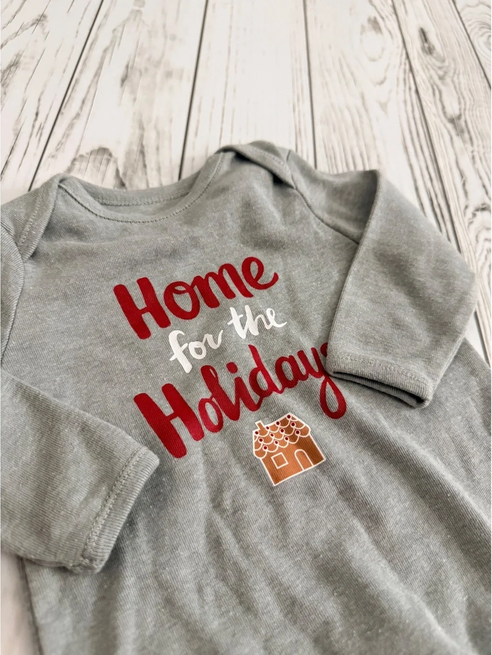 Old Navy Baby 3-6M Gray Holiday Onesie Romper